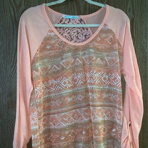 Peach/ multi colored sweater